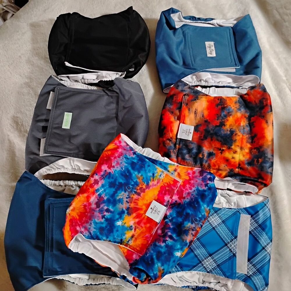 Soft Bums Lot of 7 Cloth Covers Hook & Loop Multicolor